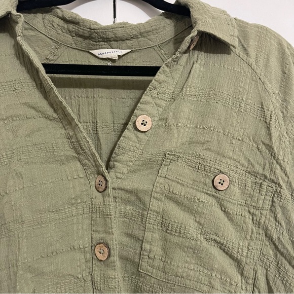 green button up shirt - Picture 2 of 3